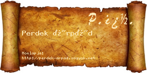 Perdek Árpád névjegykártya